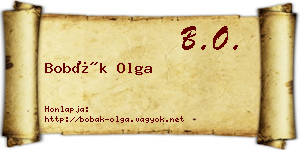 Bobák Olga névjegykártya
