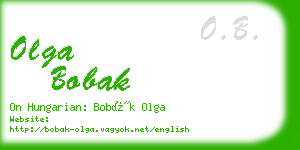 olga bobak business card